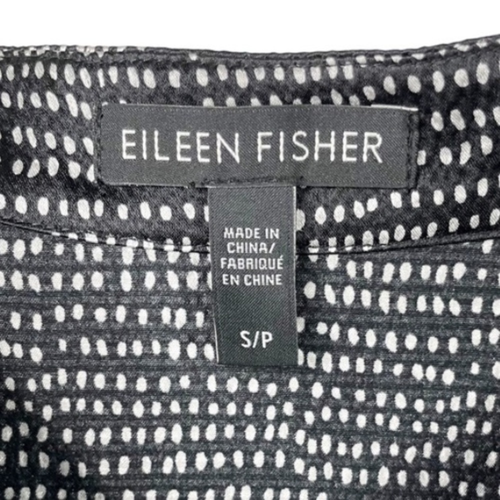 EILEEN FISHER Hammered Silk Mandarin Collar Tunic Top Dress SP - Picture 3 of 16